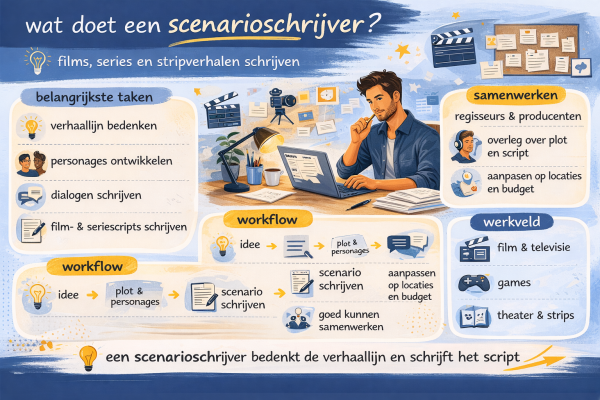 Alles over het beroep scenarioschrijver Wat doet een scenarioschrijver